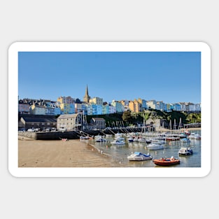 Tenby Harbour Beach, Pembrokeshire Sticker